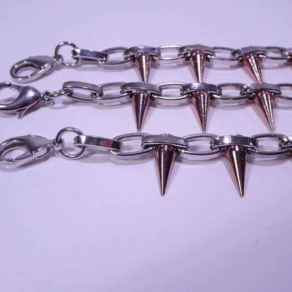 Joomi Lim Single Row Spike Bracelet NWOT 158 Silver Rose Gold - Picture 12 of 13